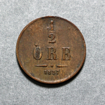 SLM 16680 - Mynt, 1/2 öre bronsmynt 1857, Oscar I