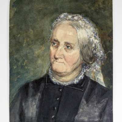 SLM 29185 - Akvarell, äldre kvinna, av Clara Sandströmer, 1800-talets slut