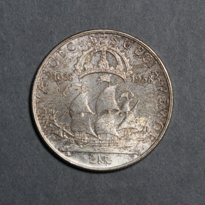 SLM 12597 44 - Mynt, 2 kronor silvermynt typ IV 1938, Gustav V