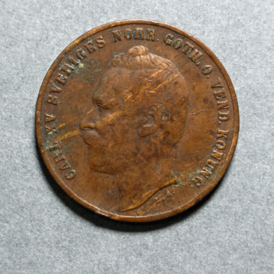 SLM 16725 - Mynt, 2 öre bronsmynt 1871, Karl XV
