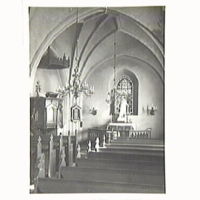 SLM M014875 - Årdala kyrka, interiör före restaureringen 1951