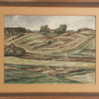 SLM 32027 6 - Gouache, Aspa gård, konstnär Eigil Schwab (1882-1952)