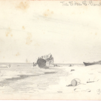 SLM 22411 - Blyertsteckning, kust vid Skagen, av Oscar Björck (1860-1929)