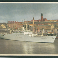 SLM 33943 3 - Vykort med målad bild av fartyget M.S. Kungsholm