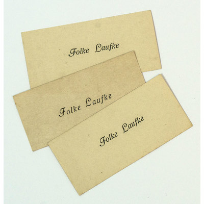 SLM 59064 - Tre visitkort som tillhört frisören Folke Laufke (1895-1982)