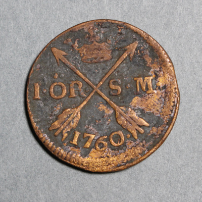 SLM 16925 - Mynt, 1 öre kopparmynt 1760, Adolf Fredrik