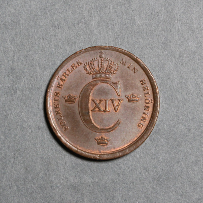 SLM 16556 - Mynt, 1/3 skilling banco kopparmynt typ II 1837, Karl XIV Johan
