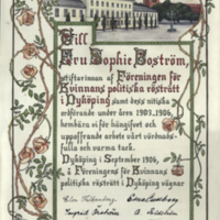 SLM 34179 - Diplom till Sophie Boström, stiftare av 