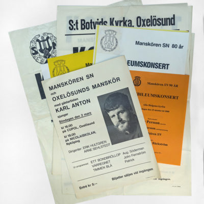 SLM 37537 1-15 - Femton affischer från Manskören SN´s olika konserter 1947 - 1997