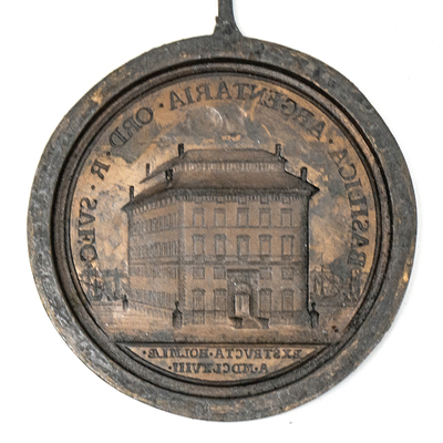SLM 13982 2 - Medaljunderlag, kopparmatris avsedd för galvanoplastisk reproduktion