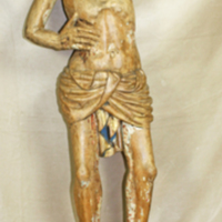 SLM 19012 - Skulptur, Kristus som smärtornas man, från Frustuna kyrka, ca 1500