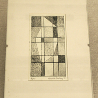 SLM 31444 - Inramad litografi, abstrakt motiv av Harriet Ebeling