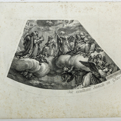 SLM 8481 3 - Etsning från 1693 av Gèrard Audran efter målningar i kyrkan Val-de-Grâce, Paris
