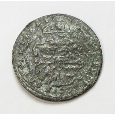 SLM 59477 28 - Mynt av koppar, 1 öre 1628, Gustav II Adolf, från Strängnäs