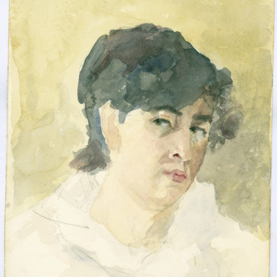 SLM 29188 - Akvarell, kvinnoporträtt målat av Clara Sandströmer (1861-1942)