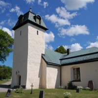 SLM D10-929 - Gryts kyrka, exteriör, torn och Sakristia