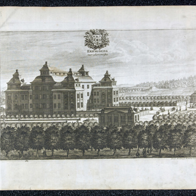 SLM 15639 - Kopparstick ur Suecia Antiqua et hodierna, Eriksberg sett från söder, 1699