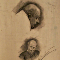 SLM 7186 - Teckningar, ansikten, Bernhard Österman (1870-1938)