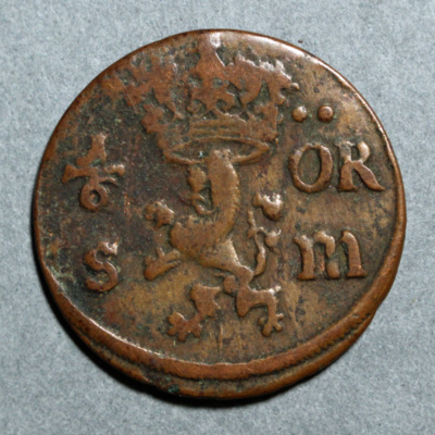 SLM 16200 - Mynt, 1/6 öre kopparmynt 1681, Karl XI