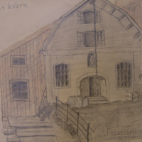 SLM 24854 - Akvarell, St Anne kvarn i Nyköping, signerad 