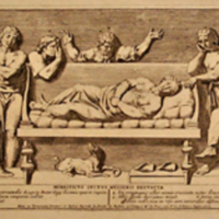 SLM 8517 36 - Kopparstick av Pietro Sancti Bartoli, skulpturer och monument i Rom 1693