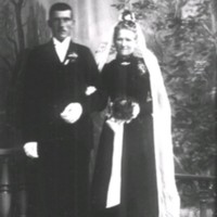 SLM X1120-78 - Bröllopsfoto, Otto Larsson med hustru