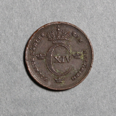 SLM 16585 - Mynt, 1/6 skilling kopparmynt 1836, Karl XIV Johan
