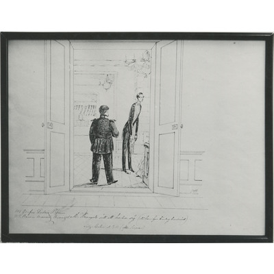 SLM A25-465 - Teckning 1852 av Mauritz Otto Wrangel, greve Piper och baron Wrangel, Säby