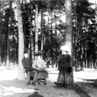 SLM P09-1233 - Möjligen Ivar Janzon (senare Gosselman) med två kvinnor, Nyköping 1907