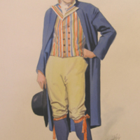 SLM 24479 8 - Akvarell, man i folkdräkt, Arvid Ek (1904-1978)