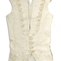 SLM 14134 - Väst av vitt linne broderad med vitt silke från 1700-talets slut