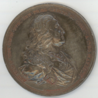 SLM 34338 - Medalj präglad av Johan Carl Hedlinger (1691-1771), avbildad Arvid Horn 1720