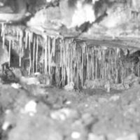 SLM X262-78 - Grävning vid Nyköpingshus, valv med stalaktiter, foto år 1921