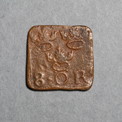 SLM 16833 - Mynt, 8 öre, 1 mark silvermynt, klipping typ II 1591, Johan III