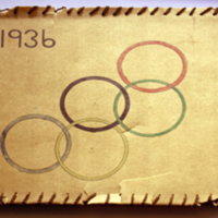 SLM 33723 - Hemmagjort fotoalbum över Stina Axbergs medverkan på olympiaden i Berlin 1936