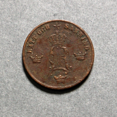 SLM 16696 - Mynt, 1/2 öre bronsmynt 1858, Oscar I