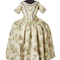 SLM 14119 1-7 - Tvådelad klänning, så kallad Robe à la Anglaise, från 1700-talets mitt