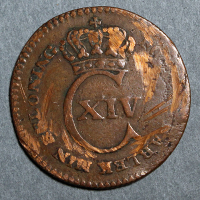 SLM 16596 - Mynt, 1/12 skilling kopparmynt 1825, Karl XIV Johan