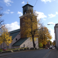 SLM D10-1342 - S:t Nicolai kyrka, kyrkoanläggningen från nordväst.