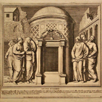 SLM 8517 37 - Kopparstick av Pietro Sancti Bartoli, skulpturer och monument i Rom 1693