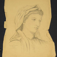 SLM 15097 11 - Blyertsteckning av Clara Sandströmer, gift Fleetwood