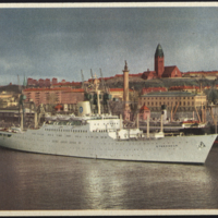 SLM P08-1964 - Vykort med målad bild av fartyget M.S. Kungsholm