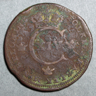 SLM 10586 1 - Mynt, 1 skillling kopparmynt, Carl XIV Johan 1821