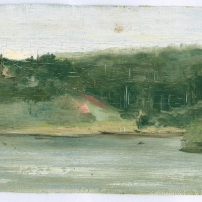 SLM 29194 - Oljemålning, skiss med landskap, av Clara Sandströmer (1861-1942)