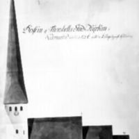 SLM R177-90-6 - Teckning, Torshälla kyrka 1786