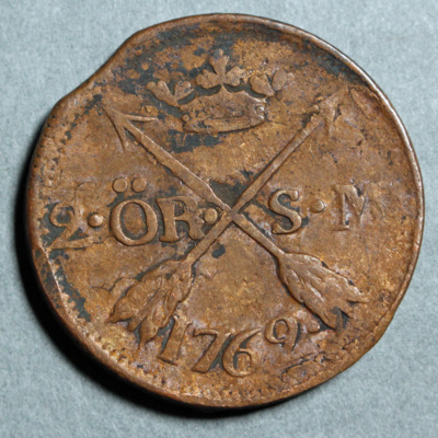 SLM 16918 - Mynt, 2 öre kopparmynt 1762, Adolf Fredrik
