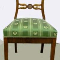 SLM 14034 1-2 - Två mahognyfanerade stolar i senempire, 1800-talets första hälft