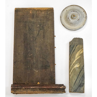 SLM 13831 4-6 - Tre delar av inventarier, troligen med kyrklig bakgrund