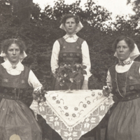 SLM P12-1414 - Systrarna Selma, Gerda och Emilia Karlsson i Fågelhult