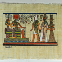 SLM 37299 - Målning på papyrus med egyptiskt motiv